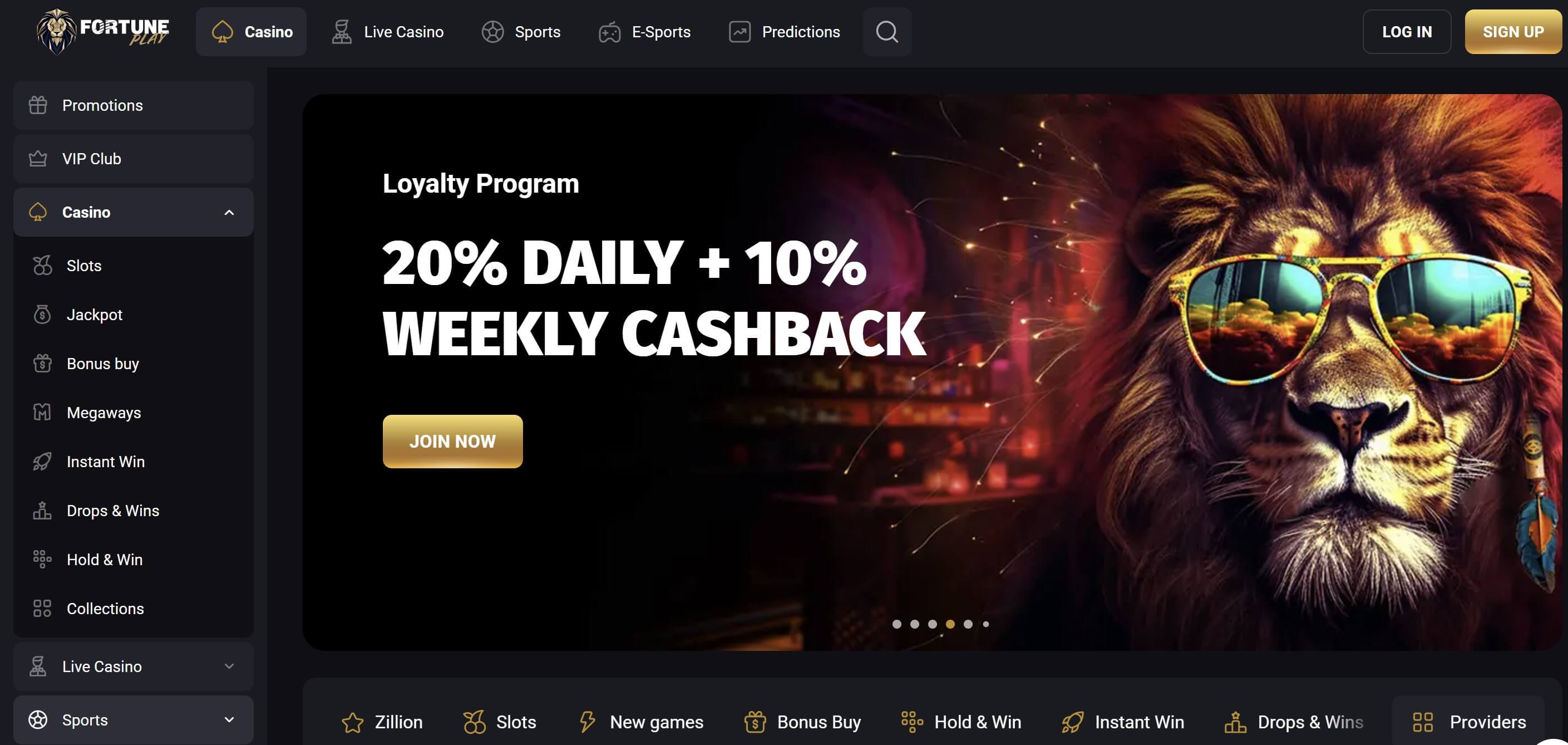 fortune play casino cashback