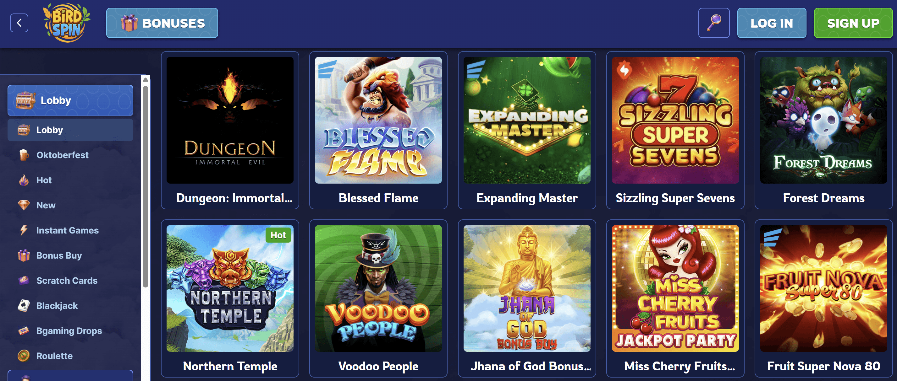 slots at birdspin casino