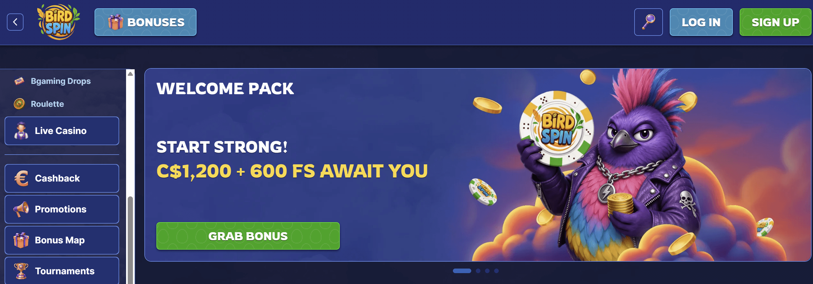 birdspin casino welcome bonus