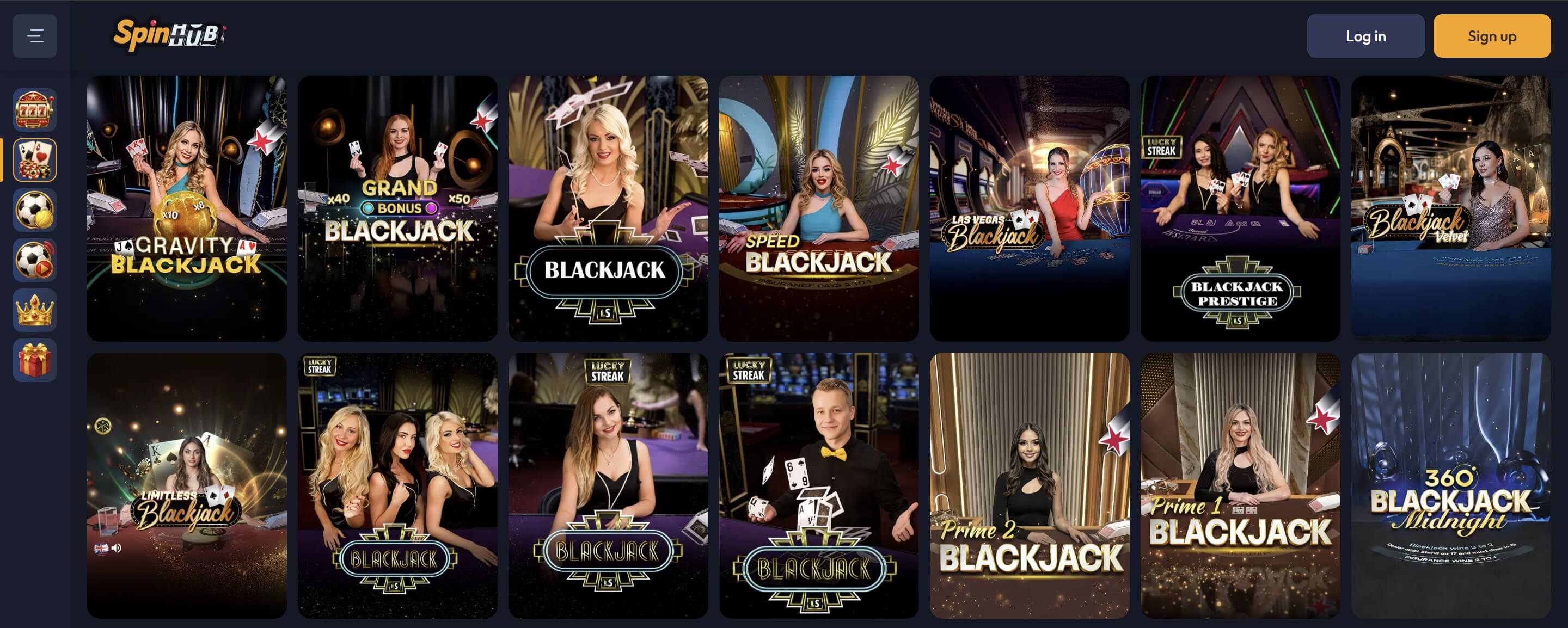 spinhubcasin live blackjack games