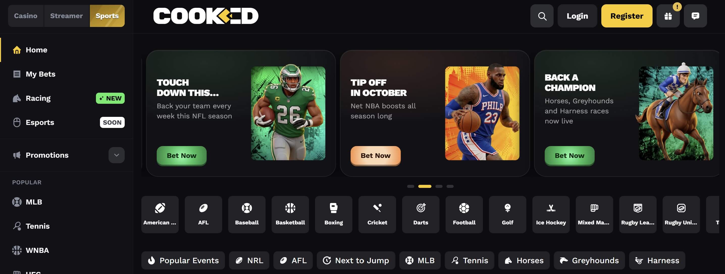 cooked.com sports betting lobby