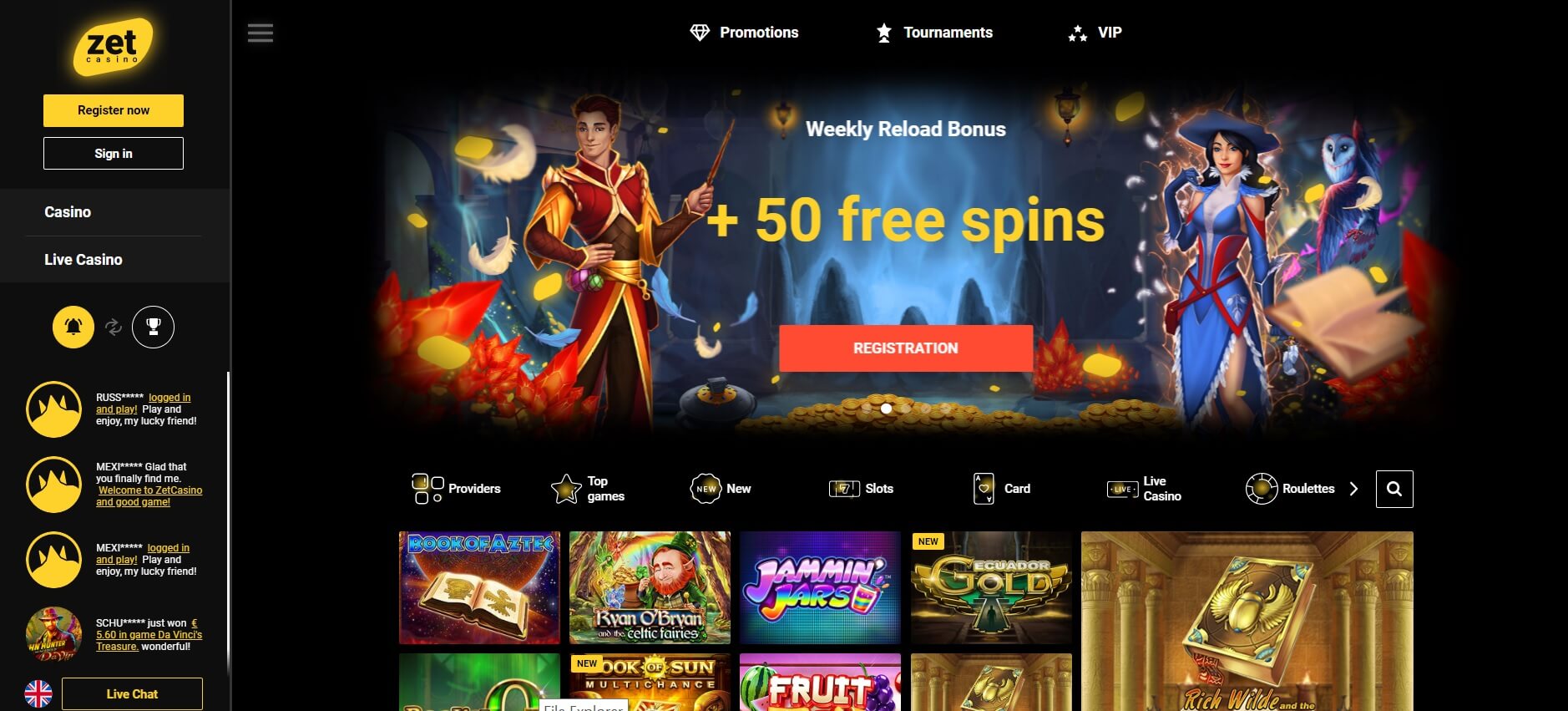 zet casino games and slots